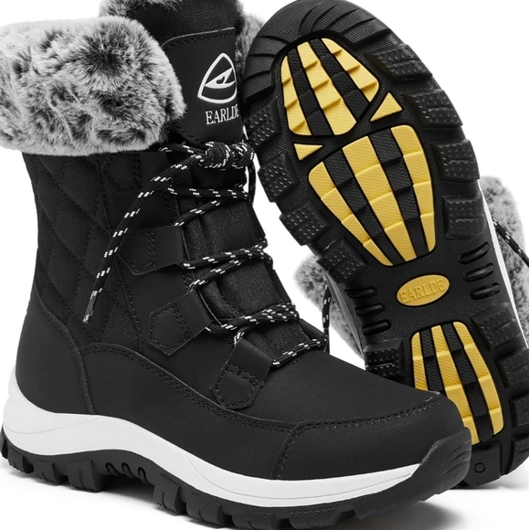 Earlde Shoes - New! Earlde snow boots waterproof lace mid calf outdoor winter women's size 7.5W